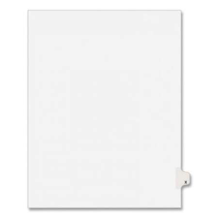 Preprinted Legal Exhibit Side Tab Index Dividers, Avery Style, 26-Tab, X, 11 x 8.5, White, 25/Pack, (1424) (01424)