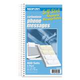 Rediform Self-Stick Telephone Message Book, Two-Part Carbonless, 5.5 x 2.75, 4/Page, 400 Forms (50750)