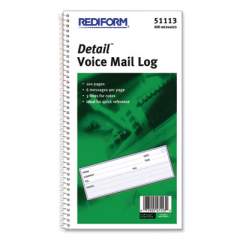 Rediform Voice Mail Wirebound Log Books, 5.63 x 10.63, 6/Page, 600 Forms (51113)