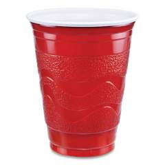 Dart Solo Party Plastic Cold Drink Cups, Slip-Resistant Grip, 18 oz, Red, 20/Bag, 12 Bags/Carton (18GR20)