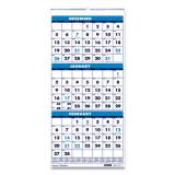 AbilityOne 7510016828097 SKILCRAFT 14-Month Wirebound Wall Calendar, 12.25 x 26, White/Black/Blue Sheets, 14-Month (Dec-Jan): 2021-2023