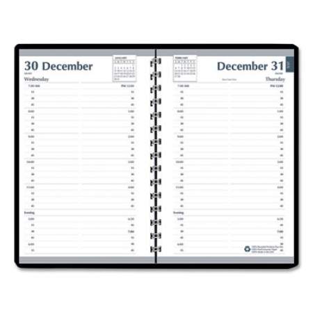 AbilityOne 7530016007576 SKILCRAFT Daily Appointment Planner, Wirebound: Non-Refillable, 8 x 5, Black Cover, 12-Month (Jan to Dec): 2022