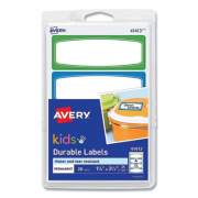 Avery Kids Handwritten Identification Labels, 3.5 x 1.25, Assorted Border Colors, 4 Labels/Sheet, 5 Sheets/Pack (41413)