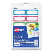 Avery Kids Handwritten Identification Labels, 1.75 x 0.75, Border Colors: Blue, Green, Red, 12 Labels/Sheet, 5 Sheets/Pack (41441)