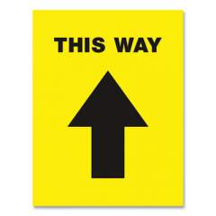 Avery Social Distancing Floor Decals, 8.5 x 11, This Way, Yellow Face, Black Graphics, 5/Pack (83022)
