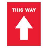 Avery Social Distancing Floor Decals, 8.5 x 11, This Way, Red Face, White Graphics, 5/Pack (83091)