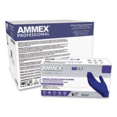 AMMEX Professional Nitrile Exam Gloves, Powder-Free, 3 mil, X-Large, Indigo, 100/Box (AINPF48100)