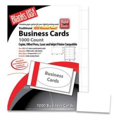 Blanks/USA Printable Microperforated Business Cards, Copier/Inkjet/Laser/Offset, 2 x 3.5, White, 1,000 Cards, 10/Sheet, 100 Sheets/Pack (10S8WH)