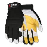 MCR Safety Goatskin Leather Palm Mechanics Gloves, Black/Yellow/White, Medium (906M)