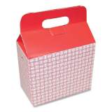 Dixie Take-Out Barn One-Piece Paperboard Food Box, Basket-Weave Plaid Theme, 9.5 x 5 x 8, Red/White, 125/Carton (H3RP)