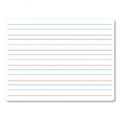 Flipside Two-Sided Red and Blue Ruled Lap-Size Dry Erase Board, 12 x 9, Ruled White Front Surface, Unruled White Back Surface (10034)