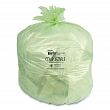 Biotuf Compostable Can Liners, 30 gal, 1 mil, 28" x 45", Green, 25 Bags/Roll, 5 Rolls/Carton (Y5645YER01)