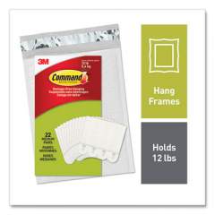 Command Picture Hanging Strips, Removable, Holds Up to 3 lbs per Pair, Medium, 0.63 x 2.75, White, 22 Pairs/Pack (1720422)