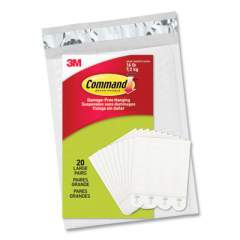 Command Picture Hanging Strips, Removable, Holds Up to 4 lbs per Pair, Large, 0.63 x 3.63, White, 20 Pairs/Pack (1720620)