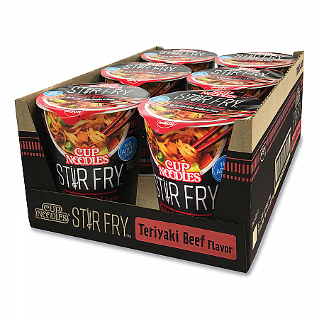 Cup Noodles Stir Fry, Teriyaki Beef, 3 oz Cup, 6/Carton (NIS42401)