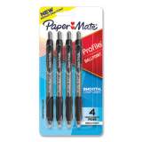 Paper Mate Profile Ballpoint Pen, Retractable, Medium 1 mm, Black Ink, Translucent Black Barrel, 4/Pack (2113558)