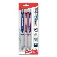 Pentel EnerGel Pearl Gel Pen, Retractable, Medium 0.7 mm, Assorted Ink and Barrel, 3/Pack (BL77WBPS3M2)