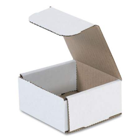 The Packaging Wholesalers Rigid Corrugated Mailer, Square Flap, Tuck-Tab Hinged Lid Closure, 4 x 4 x 2, Oyster White, 50/Pack (BSM442)