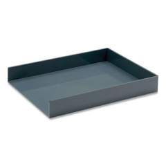 Poppin Stackable Letter Trays, 1 Section, Letter Size Files, 9.75 x 12.5 x 1.75, Dark Gray, 2/Pack (104208)