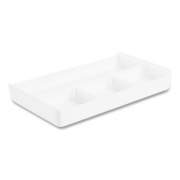 Poppin The Get-It-Together Drawer Organizer, 4 Compartments, 13.5 x 7.75 x 2, Polystyrene Plastic, White (105085)