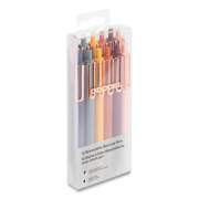 Poppin Luxe Gel Pen, Retractable, Fine 0.7 mm, Black Ink, Assorted Barrel Colors, Dozen (107125)
