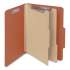 Smead Pressboard Classification Folders with SafeSHIELD Coated Fasteners, 2/5-Cut, 2 Dividers, Legal Size, Red, 10/Box (14073)