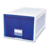 Storex Archive Storage Drawers, Letter/Legal Files, 15.3" x 24.25" x 11.38", Blue/White (61104U01C)