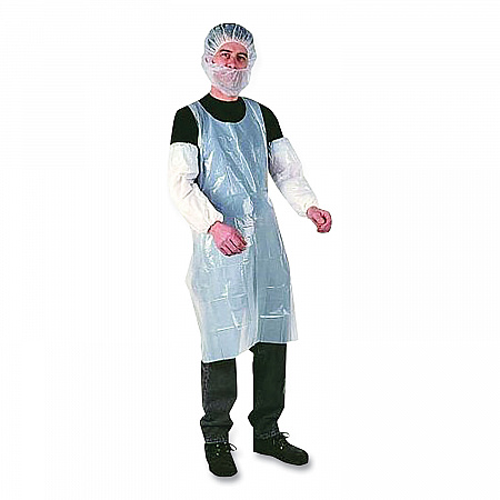 Disposable Food Service Apron, 28 x 46, Polyethylene, One Size Fits Most, White, 100/Box (P2846BX)