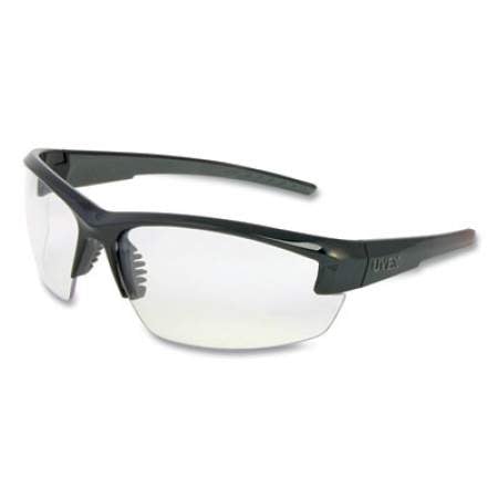 Honeywell Uvex Mercury Safety Glasses, Anti-Scratch, Clear Lens, Black/Gray Frame (S1500)