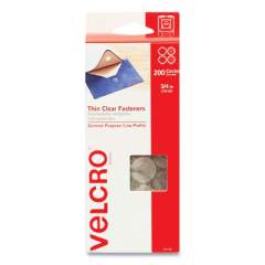 VELCRO Sticky-Back Fasteners, Complete Sets, 0.75" dia, Clear, 200/Pack (95194)