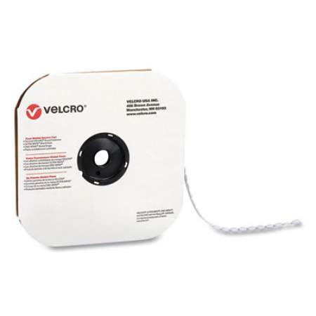 VELCRO Sticky-Back Fasteners, Loop Side, 0.5" dia, White, 1,440/Carton (192245)