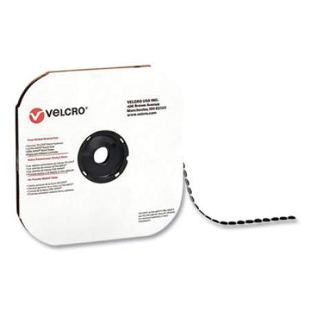 VELCRO Sticky-Back Fasteners, Hook Side, 0.5" dia, Black, 1,440/Carton (194122)