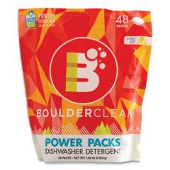 Boulder Clean Dishwasher Detergent Power Packs, Citrus Zest, 48 Tab Pouch, 6/Carton (003663CT)