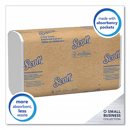 Essential C-Fold Towels for Business, Convenience Pack, 1-Ply, 10.13 x 13.15, White, 200/Pack, 9 Packs/Carton (03623)