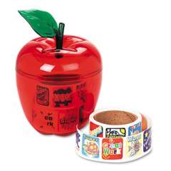 Pacon Stickers in Plastic Apple, Reward, Assorted Colors, 600/Pack (51480)