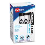 Avery MARKS A LOT Desk-Style Dry Erase Marker, Broad Chisel Tip, Black, Dozen (24408)