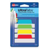 Avery Ultra Tabs Repositionable Margin Tabs, 1/5-Cut Tabs, Assorted Primary Colors, 2.5" Wide, 48/Pack (74866)