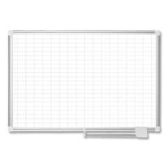 MasterVision Grid Planning Board, 1 x 2 Grid, 72 x 48, White/Silver (MA2792830)