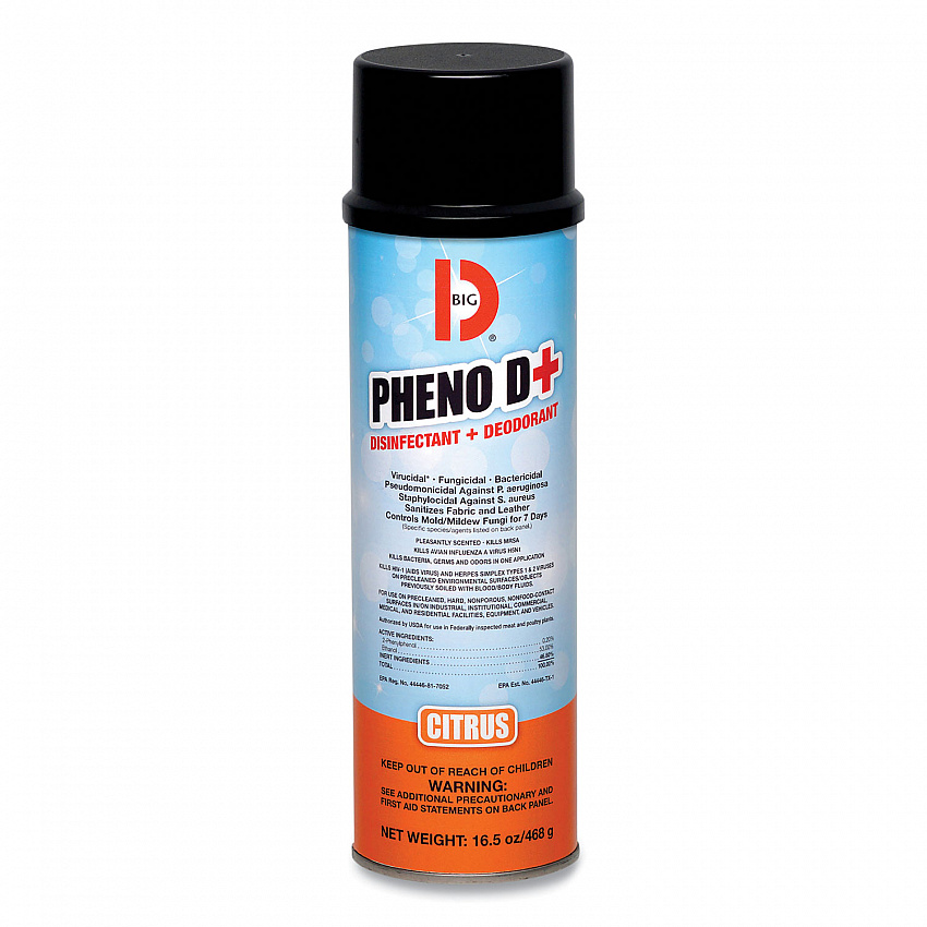 PHENO D+ Aerosol Disinfectant/Deodorizer, Citrus Scent, 16.5 oz Aerosol Spray Can, 12/Carton (33700)
