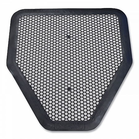 Deo-Gard Disposable Urinal Mat, Shield-Shaped, Fresh Mountain Air Scent, Charcoal Gray Perforated Surface, 17.5 x 20.5, 6/CT (6668)