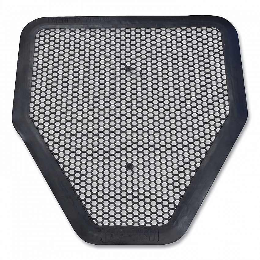 Deo-Gard Disposable Urinal Mat, Shield-Shaped, Fresh Mountain Air Scent, Charcoal Gray Perforated Surface, 17.5 x 20.5, 6/CT (6668)