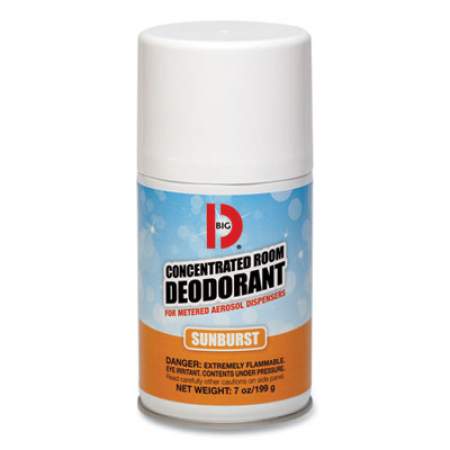 Big D Metered Concentrated Room Deodorant, Sunburst Scent, 7 oz Aerosol Spray, 12/Carton (464)