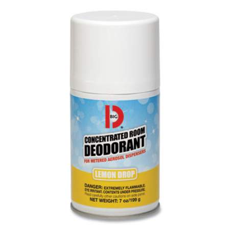 Big D Metered Concentrated Room Deodorant, Lemon Scent, 7 oz Aerosol Spray, 12/Carton (451)