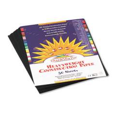SunWorks Construction Paper, 58lb, 9 x 12, Black, 50/Pack (6303)