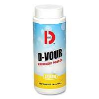 D-Vour Absorbent Powder, Lemon, 16 oz Canister, 6/Carton (166)