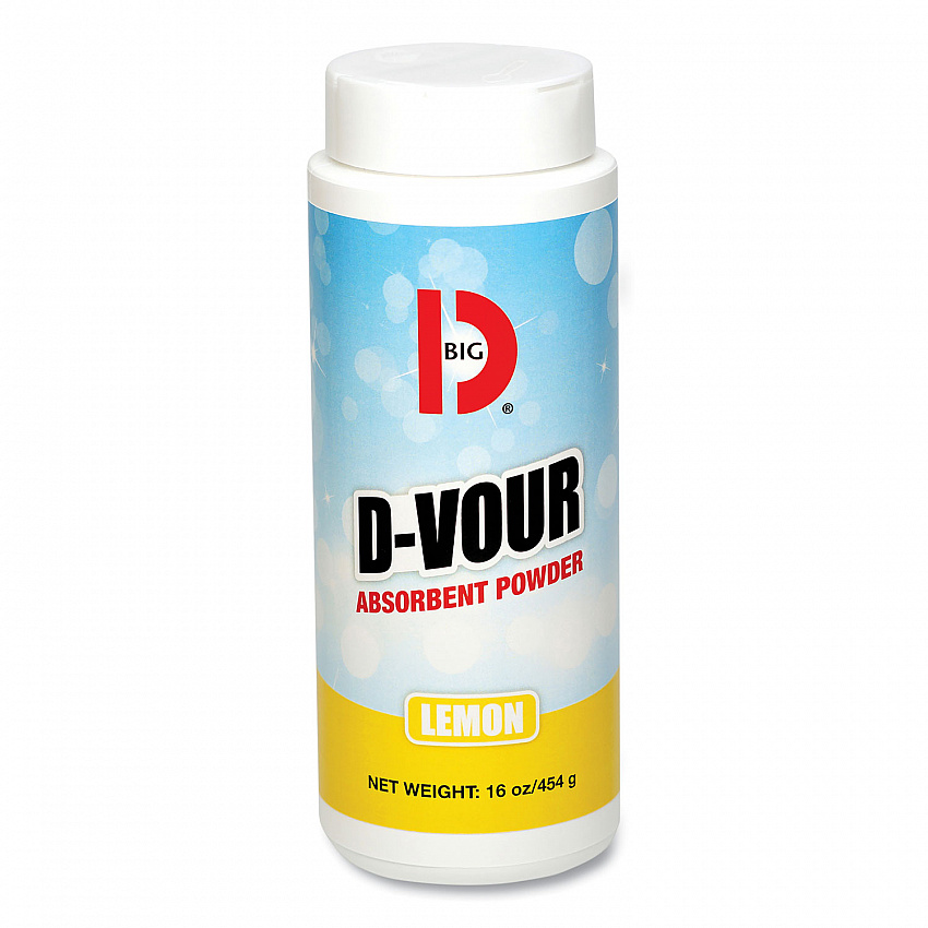 D-Vour Absorbent Powder, Lemon, 16 oz Canister, 6/Carton (166)