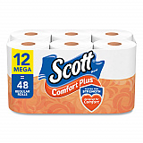 ComfortPlus Toilet Paper, Mega Roll, Septic Safe, 1-Ply, White, 425 Sheets/Roll, 12 Rolls/Pack (54245)