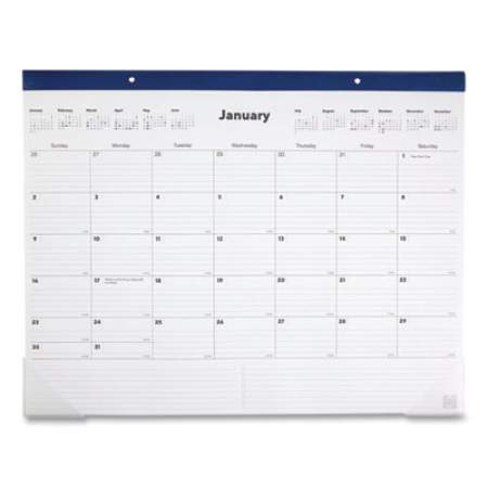 TRU RED Desk Pad Calendar, 17 x 22, White/Black Sheets, Blue Binding, Clear Corners, 12-Month (Jan to Dec): 2022 (5970022)