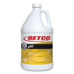 Betco pH7 Floor Cleaner, Lemon Scent, 1 gal Bottle, 4/Carton (1380400)