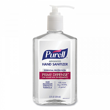 Prime Defense Advanced 85% Alcohol Gel Hand Sanitizer, 12 oz Pump Bottle, Clean Scent (369912)